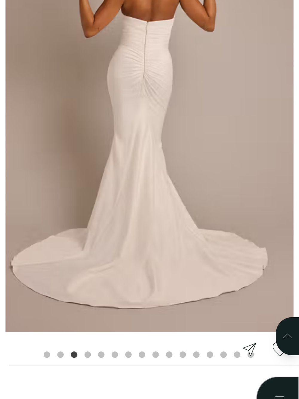 David Bridal Galina Signature Mermaid Strapless White Wedding Dress w Veil size6